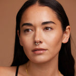 14K Solid Gold CZ Crescent Clicker Hoop – Anygolds