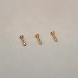 14K Solid Gold Round Ball Stud – Anygolds