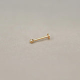 14K Solid Gold Round Ball Stud – Anygolds