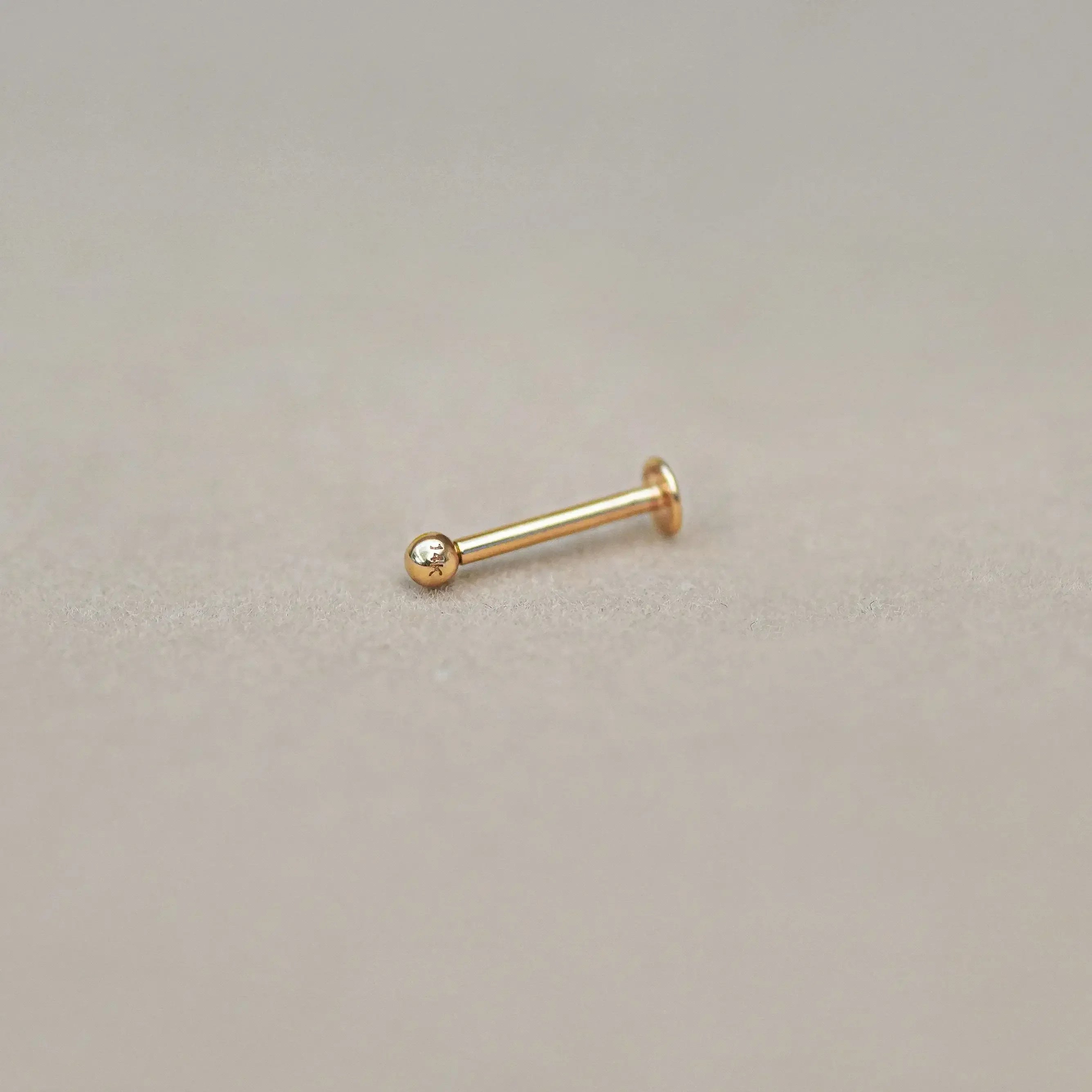 14K Solid Gold Round Ball Stud – Anygolds