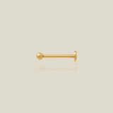 14K Solid Gold Round Ball Stud – Anygolds