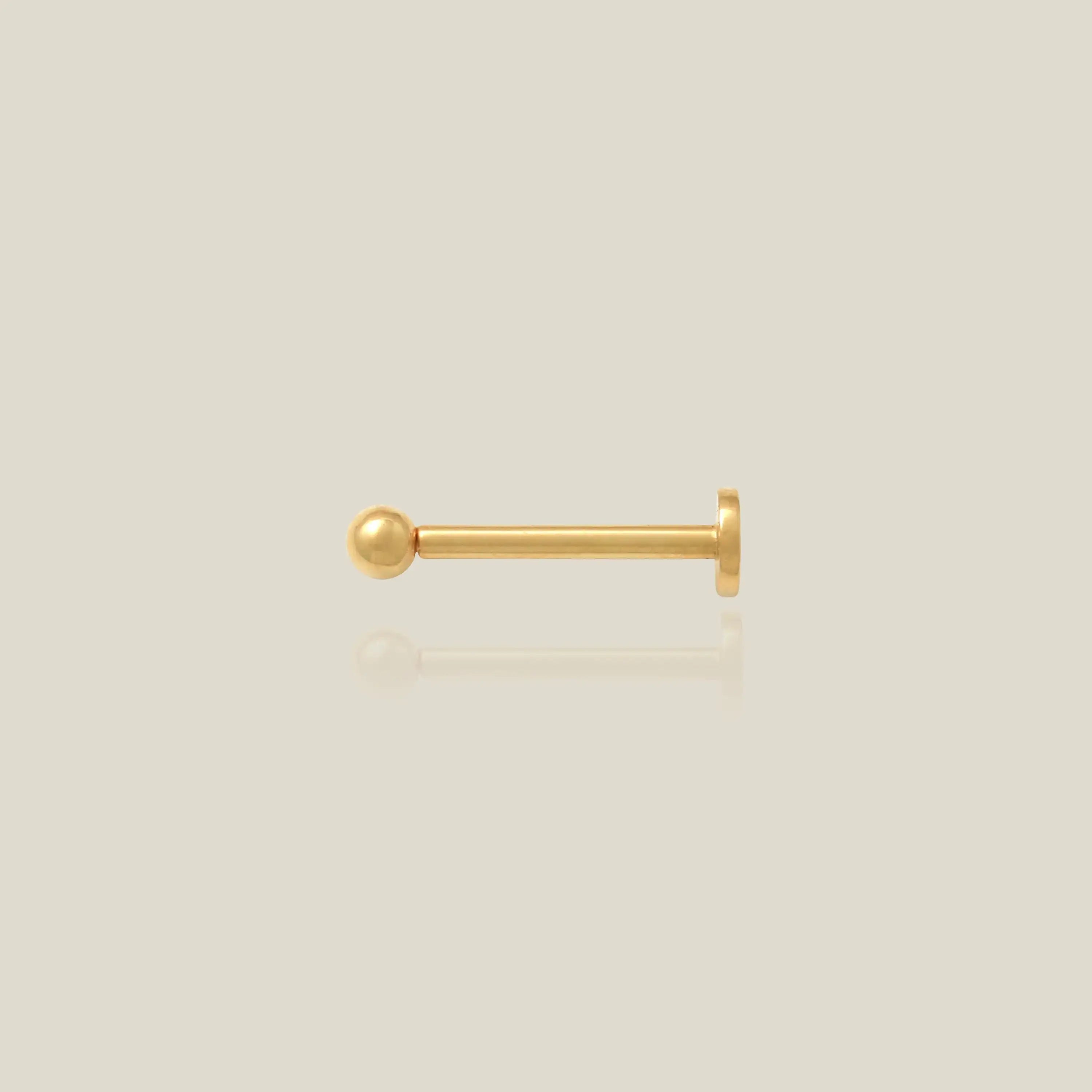 14K Solid Gold Round Ball Stud – Anygolds