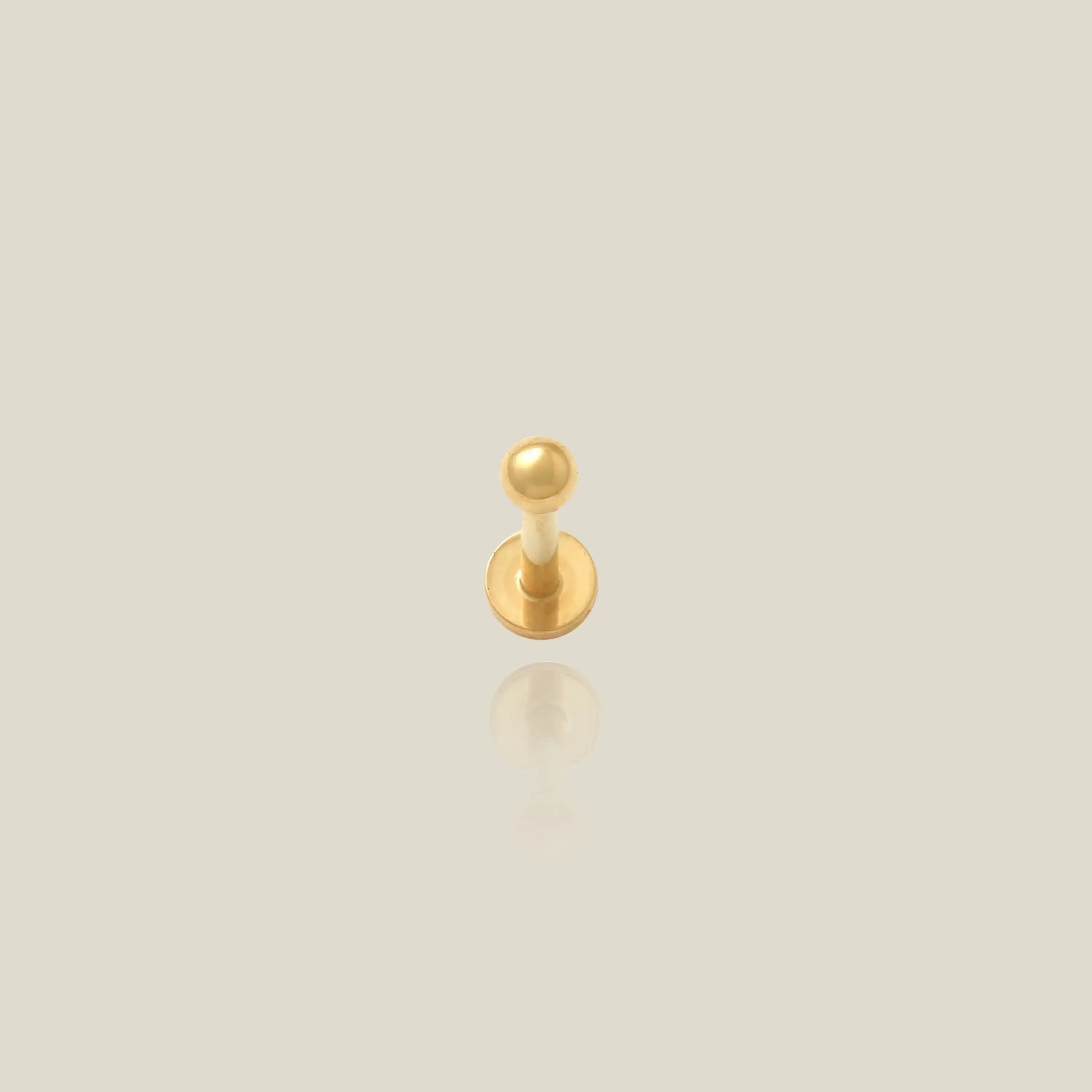 14K Solid Gold Round Ball Stud – Anygolds