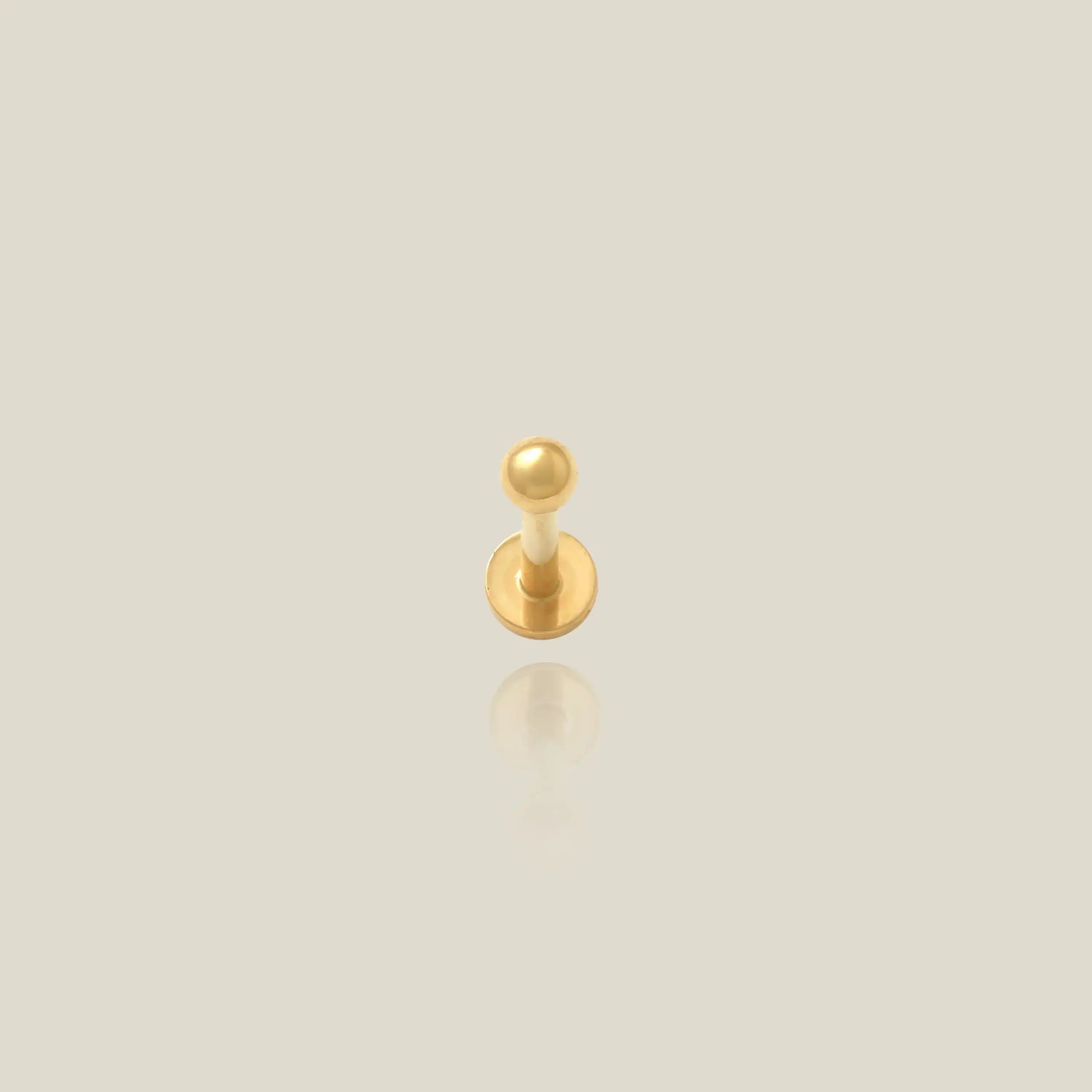 14K Solid Gold Round Ball Stud – Anygolds