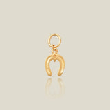 14K Solid Gold Stone & Horseshoe Charm – Anygolds