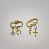 14K Solid Gold Pavé Snow Flower Stone Charm – Anygolds