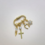 14K Solid Gold Pavé Snow Flower Stone Charm – Anygolds