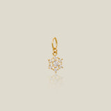 14K Solid Gold Pavé Snow Flower Stone Charm – Anygolds