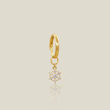 14K Solid Gold Pavé Snow Flower Stone Charm – Anygolds