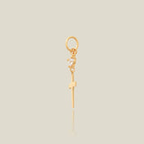 14K Solid Gold Stone & Cross Charm – Anygolds