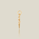 14K Solid Gold Baguette Spike Charm – Anygolds