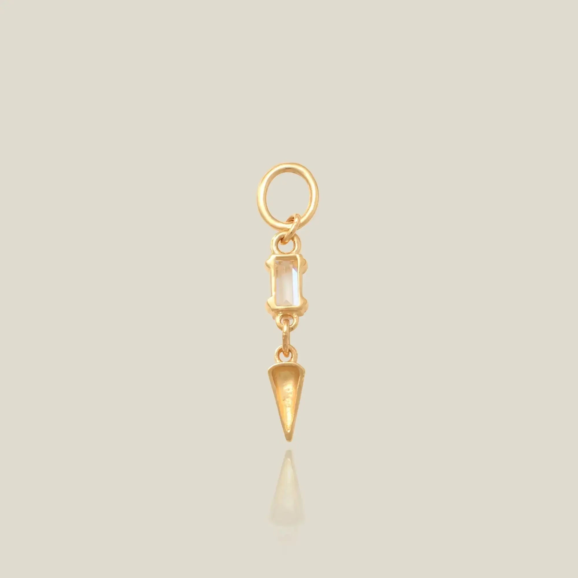 14K Solid Gold Baguette Spike Charm – Anygolds