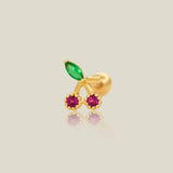 14K Solid Gold Petite Cherry Stud – Anygolds