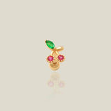14K Solid Gold Petite Cherry Stud – Anygolds