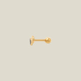 14K Solid Gold Black & White Double Heart Stud – Anygolds