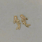 14K Solid Gold Curved Koi Fish Stud – Anygolds