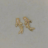 14K Solid Gold Curved Koi Fish Stud – Anygolds