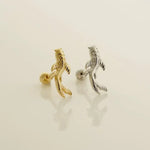 14K Solid Gold Curved Koi Fish Stud – Anygolds