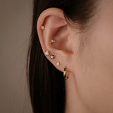 14K Solid Gold Essential Stacking Stud - Triforce, Heart, Triangle, Star, and Clover – Anygolds