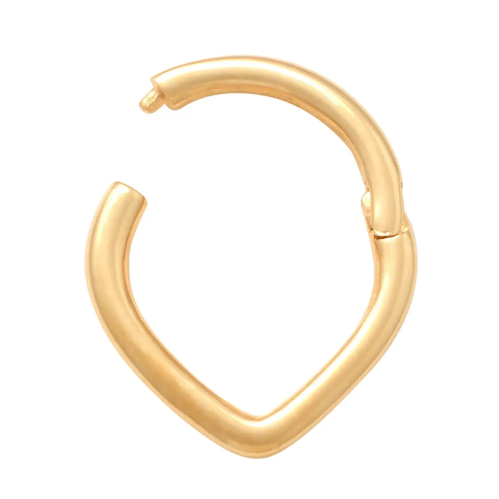 14K Solid Gold V Clicker Hoop – Anygolds
