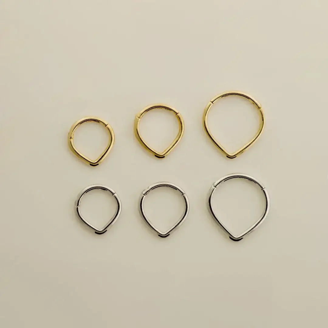 14K Solid Gold V Clicker Hoop – Anygolds