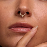 14K Solid Gold CZ Laurel Leaf Clicker Hoop – Anygolds