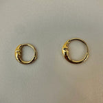 14K Solid Gold Moon Arc Face Clicker Hoop – Anygolds