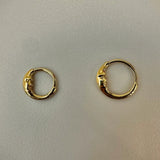 14K Solid Gold Moon Arc Face Clicker Hoop – Anygolds