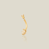 14K Solid Gold Star Curved Barbell – Anygolds