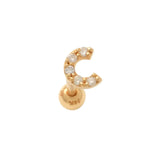 14K Solid Gold Diamond Initial Letter Stud – Anygolds