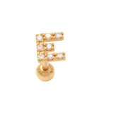 14K Solid Gold Diamond Initial Letter Stud – Anygolds