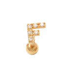 14K Solid Gold Diamond Initial Letter Stud – Anygolds