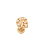 14K Solid Gold Diamond Initial Letter Stud – Anygolds
