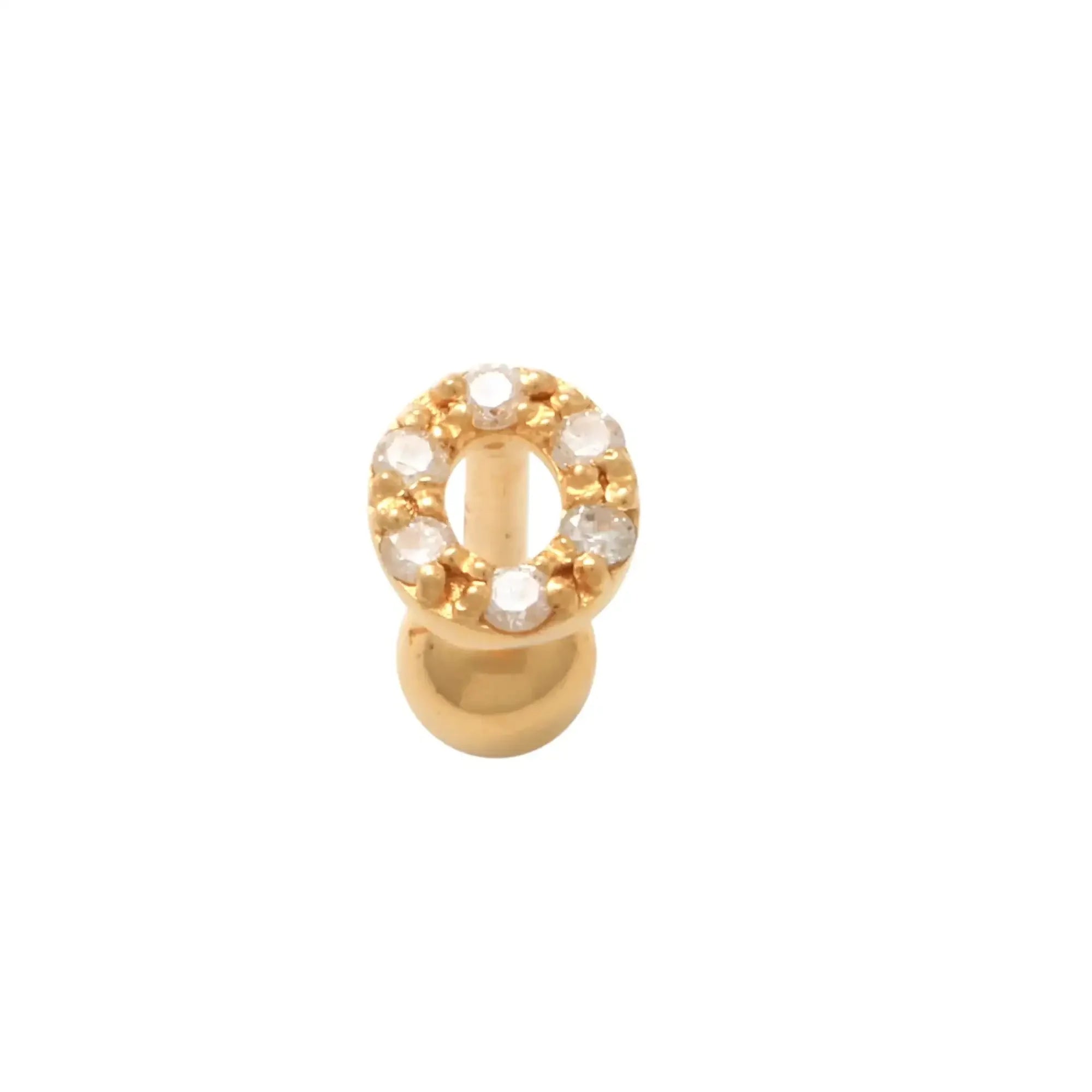 14K Solid Gold Diamond Initial Letter Stud – Anygolds