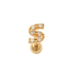 14K Solid Gold Diamond Initial Letter Stud – Anygolds