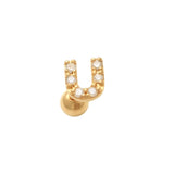 14K Solid Gold Diamond Initial Letter Stud – Anygolds