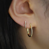 14K Solid Gold CZ Petite Dagger Stud – Anygolds