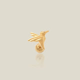 14K Solid Gold Hummingbird Stud – Anygolds