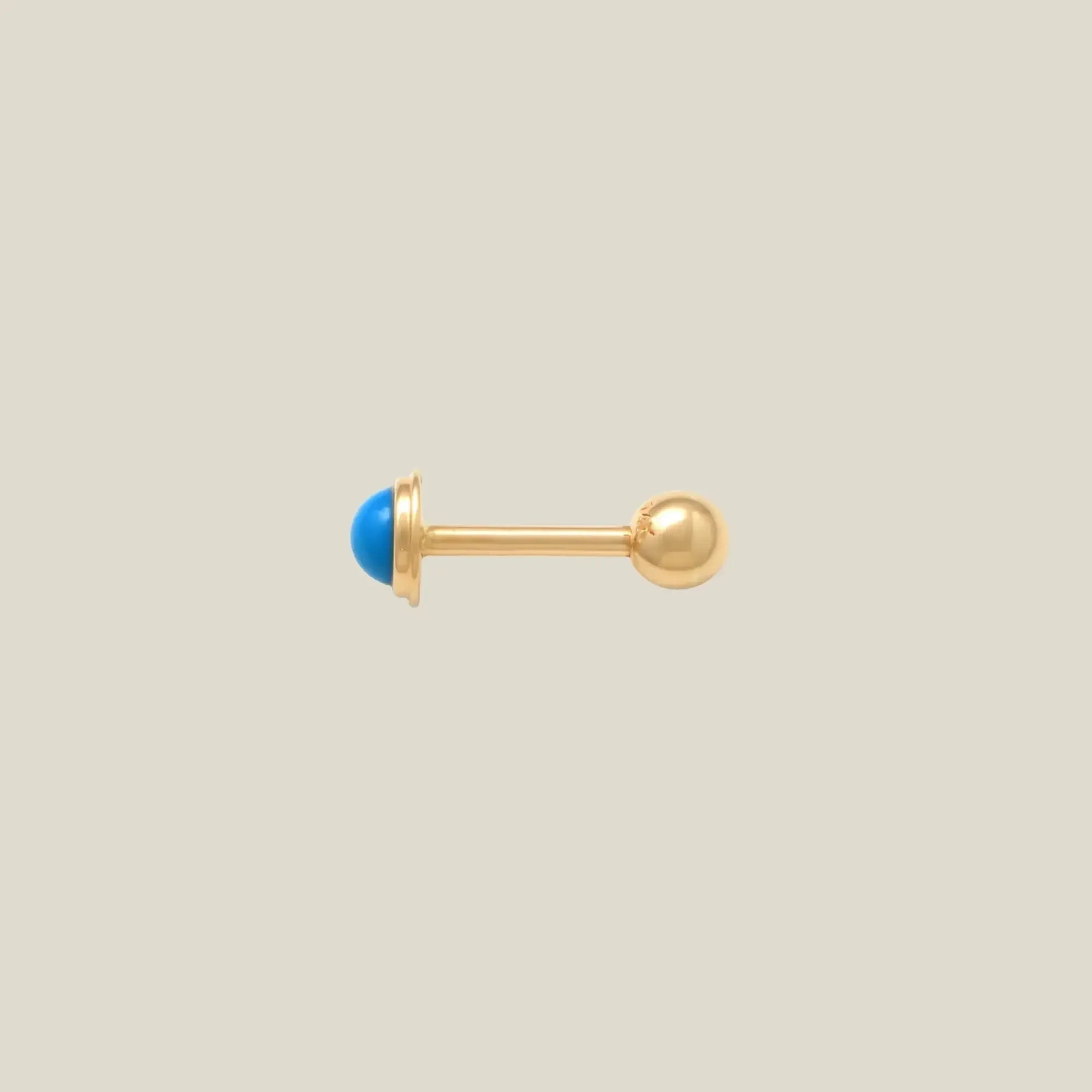 Turquoise Round Stud (Internal | External) - Anygolds