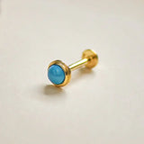 Turquoise Round Stud (Internal | External | Push Pin) - Anygolds
