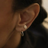 14K Solid Gold Radiant Heart Oval Stud – Anygolds