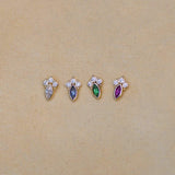 14K Solid Gold Marquise Cluster Stud – Anygolds