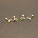 14K Solid Gold Marquise Cluster Stud – Anygolds