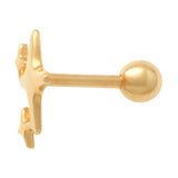 14K Solid Gold Molten Star Stud – Anygolds