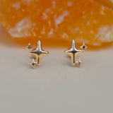14K Solid Gold Molten Star Stud – Anygolds