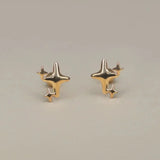 14K Solid Gold Molten Star Stud – Anygolds