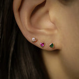 14K Solid Gold Bezel Heart Stud – Anygolds