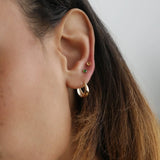 14K Solid Gold Chunky Bold Hoop Earrings – Anygolds