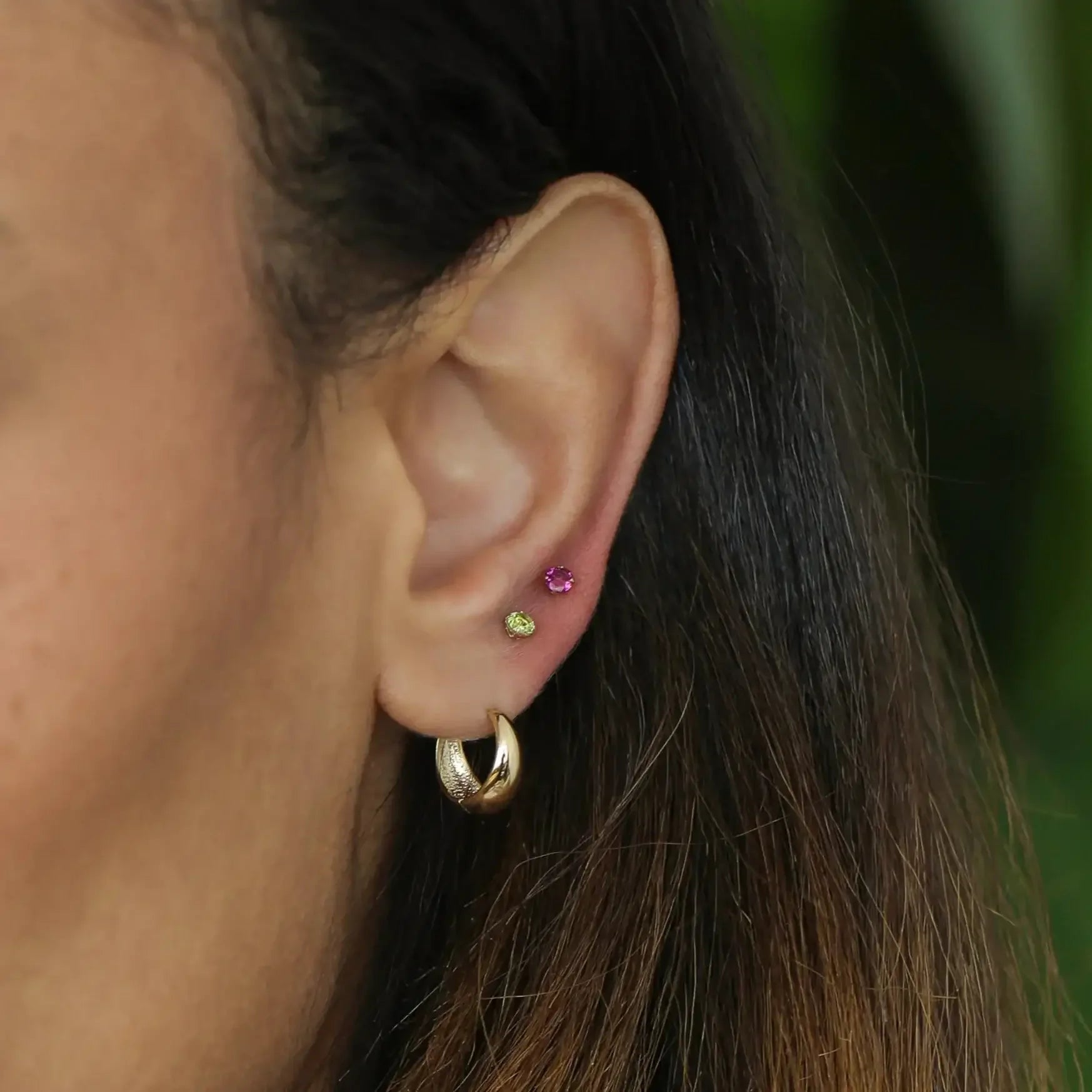 14K Solid Gold Birthstone Stud Earrings – Anygolds