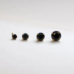 14K Solid Gold Black CZ Stud Earrings – Anygolds